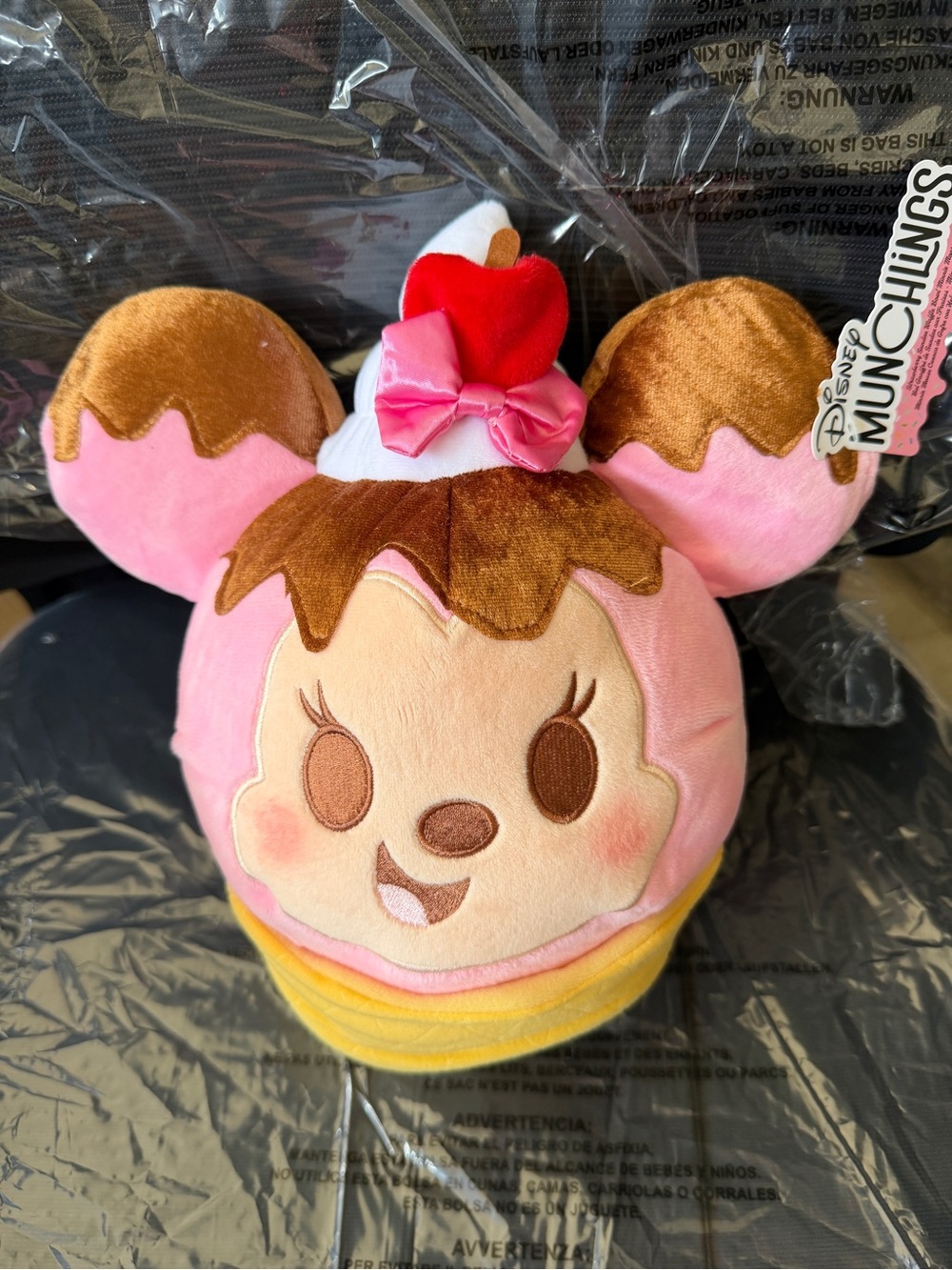 Disney Pink Brown Yellow Munchlings Plush Dessert Character